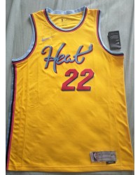 Miami Heat 22 Butler 21-22 Earned Edition jersey yellow player version