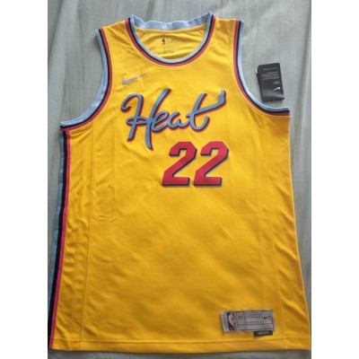 Miami Heat 22 Butler 21-22 Earned Edition jersey yellow player version