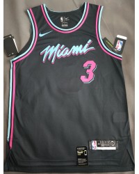 Miami Heat 3 Dwyane Wade 2018-19 city jersey black player versoin