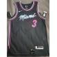 Miami Heat 3 Dwyane Wade 2018-19 city jersey black player versoin