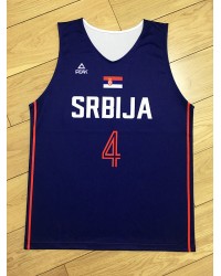 Milos Teodosic 4 Serbia Srbija National Basketball Jersey Blue