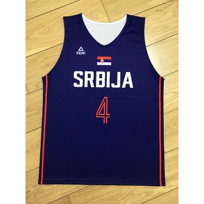 Milos Teodosic 4 Serbia Srbija National Basketball Jersey Blue