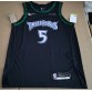 Minnesota Timberwolves 5 Edwards Retro Jersey Black Player Version