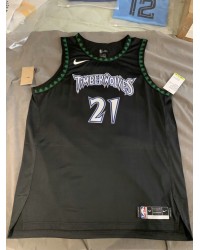 Minnesota Timberwolves Kevin Garnett 21 Retro Jersey Black Player Version