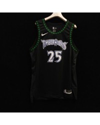 Minnesota Timberwolves Rose 25 Retro Jersey Black Player Version