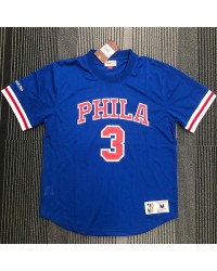 Mitchell Ness Allen Iverson 3 Blue Philadelphia 76ers HWC Mesh T-Shirt Jersey