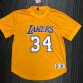 Mitchell Ness Shaq O'Neal 34 Los Angeles Lakers HWC T-Shirt Yellow