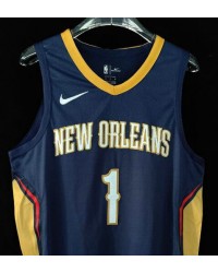 New Orleans Pelicans Williamson 1 Icon Edition Jersey navy  player version