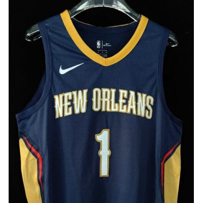 New Orleans Pelicans Williamson 1 Icon Edition Jersey navy  player version