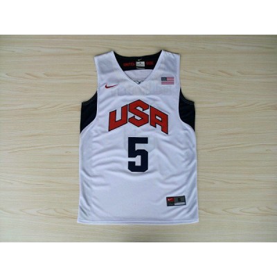 Nike 2012 Olympics Team USA 5 Kevin Durant Basketball Jersey White