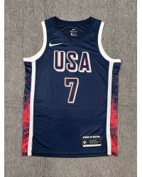 Nike Kevin Durant 7 Navy Mens USA Basketball 2024 Swingman Player Jersey