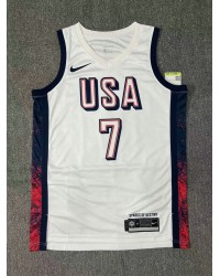 Nike Kevin Durant 7 White Mens USA Basketball 2024 Swingman Player Jersey