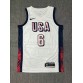 Nike Lebron James 6 White Mens USA Basketball 2024 Swingman Player Jersey