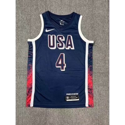 Nike Stephen Curry 4 Navy Mens USA Basketball 2024 Swingman Player Jersey