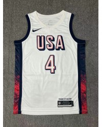 Nike Stephen Curry 4 White Mens USA Basketball 2024 Swingman Player Jersey