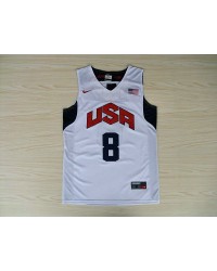 Nike Team 2012 USA Olympic Deron Williams 8 Basketball Team Jersey White