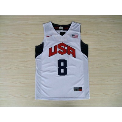 Nike Team 2012 USA Olympic Deron Williams 8 Basketball Team Jersey White