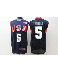 Nike Team USA 2008 Olympics Jason Kidd 5 Basketball Jersey Blue