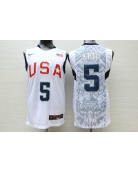 Nike Team USA 2008 Olympics Jason Kidd 5 Basketball Jersey White