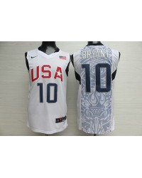 Nike Team USA 2008 Olympics Kobe Bryant 10 Basketball Jersey White