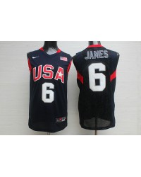 Nike Team USA 2008 Olympics LeBron James 6 Basketball Jersey Blue