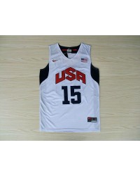 Nike Team USA Basketball 2012 London Olympics Carmelo Anthony 15 White Jersey