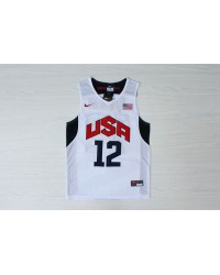 Nike Team USA Basketball 2012 London Olympics James Harden 12 White Jersey