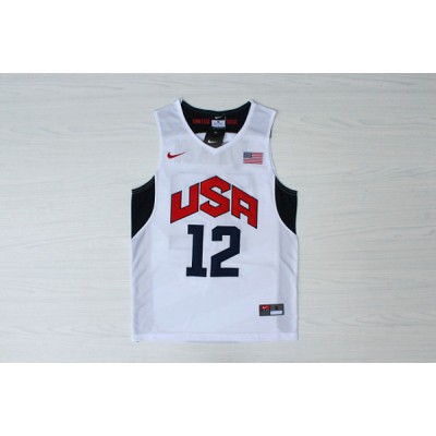 Nike Team USA Basketball 2012 London Olympics James Harden 12 White Jersey