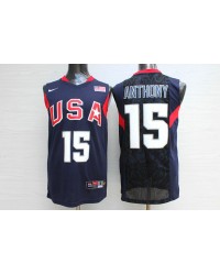 Nike Team USA Carmelo Anthony 15 2008 Olympic Basketball Jersey Blue