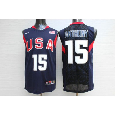 Nike Team USA Carmelo Anthony 15 2008 Olympic Basketball Jersey Blue