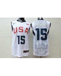 Nike Team USA Carmelo Anthony 15 2008 Olympic Basketball Jersey White