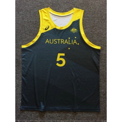 Patty Mills 5 Team 2022 Australia Basketball Jersey Navy