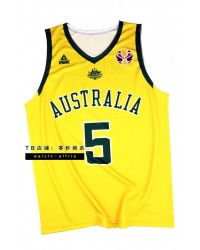 Patty Mills 5 Team Australia Basketball Jersey Yellow