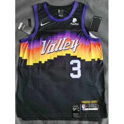 Phoenix Suns 3 Paul 20-21 City Edition Jersey Black player version