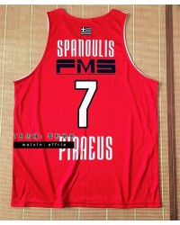 Spanoulis 7 Striped Jersey Olympiacos BC 2023 Limited Edition