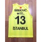 Tarik Biberovic 13 Fenerbahce Basketball Jersey Yellow