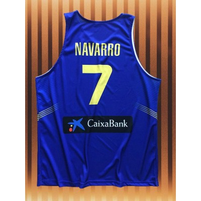 Throwback Carlos Navarro 7 Spain Espana Basketball Jersey