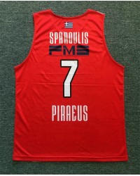 Vassilis Spanoulis 7 Olympiacos Piraeus Retro Basketball Jersey