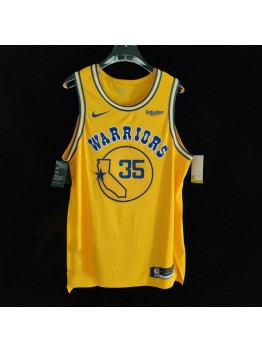 Warriors jersey yellow Durant 35 player version