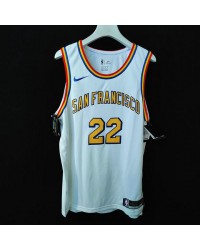 Warriors retro jersey 22 Wiggins white player version