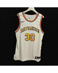 Warriors retro jersey 30 Curry white player version