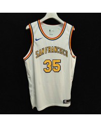 Warriors retro jersey Durant 35 white player version