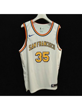 Warriors retro jersey Durant 35 white player version